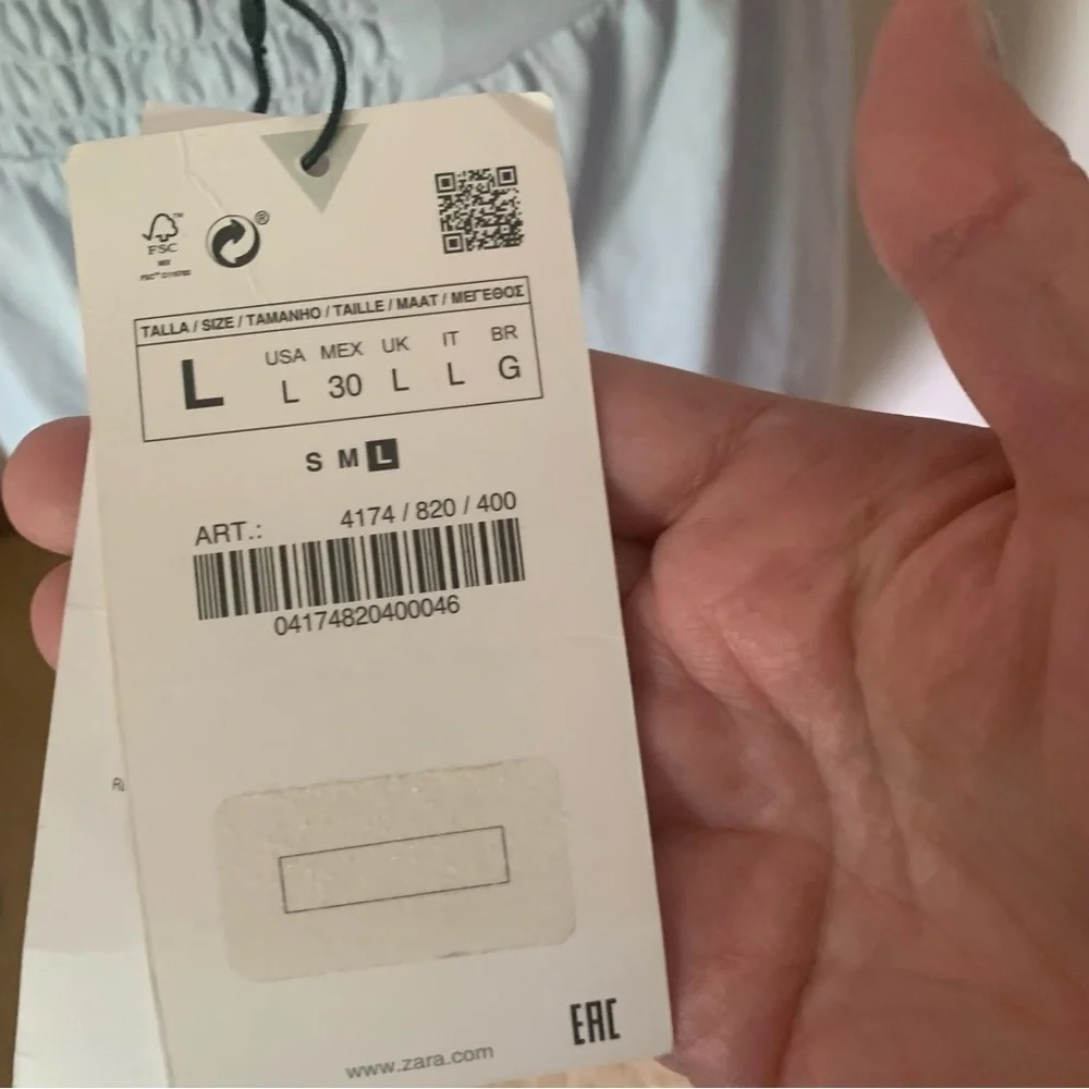 Zara Maxi with Keyhole Opening Smocked Back in Light Blue Size Large NEW! - Picture 8 of 9